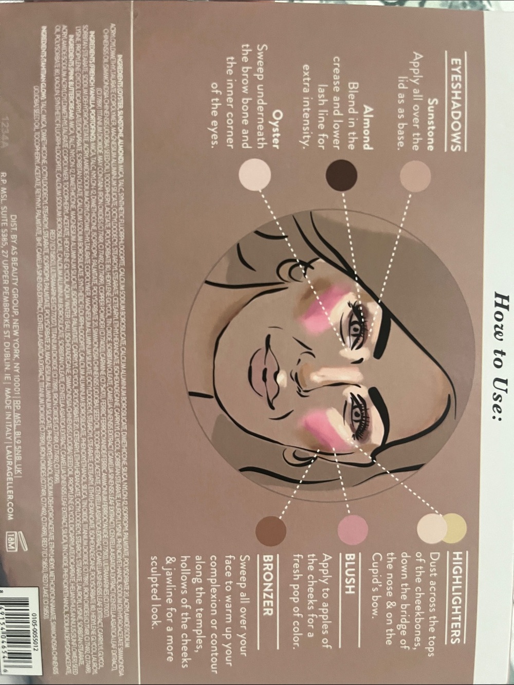 Laura Geller Pink Marble Baked Full Face Palette with Gold Accents - Picture 4 of 4